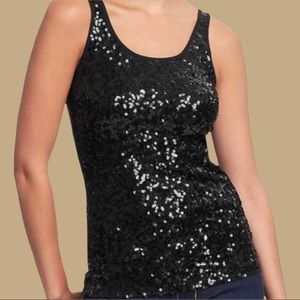 Old Navy Black Sequin Tank Top